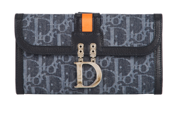 Christian Dior Monogram Wallet, Canvas, Navy, 01-LU-1005, 3*